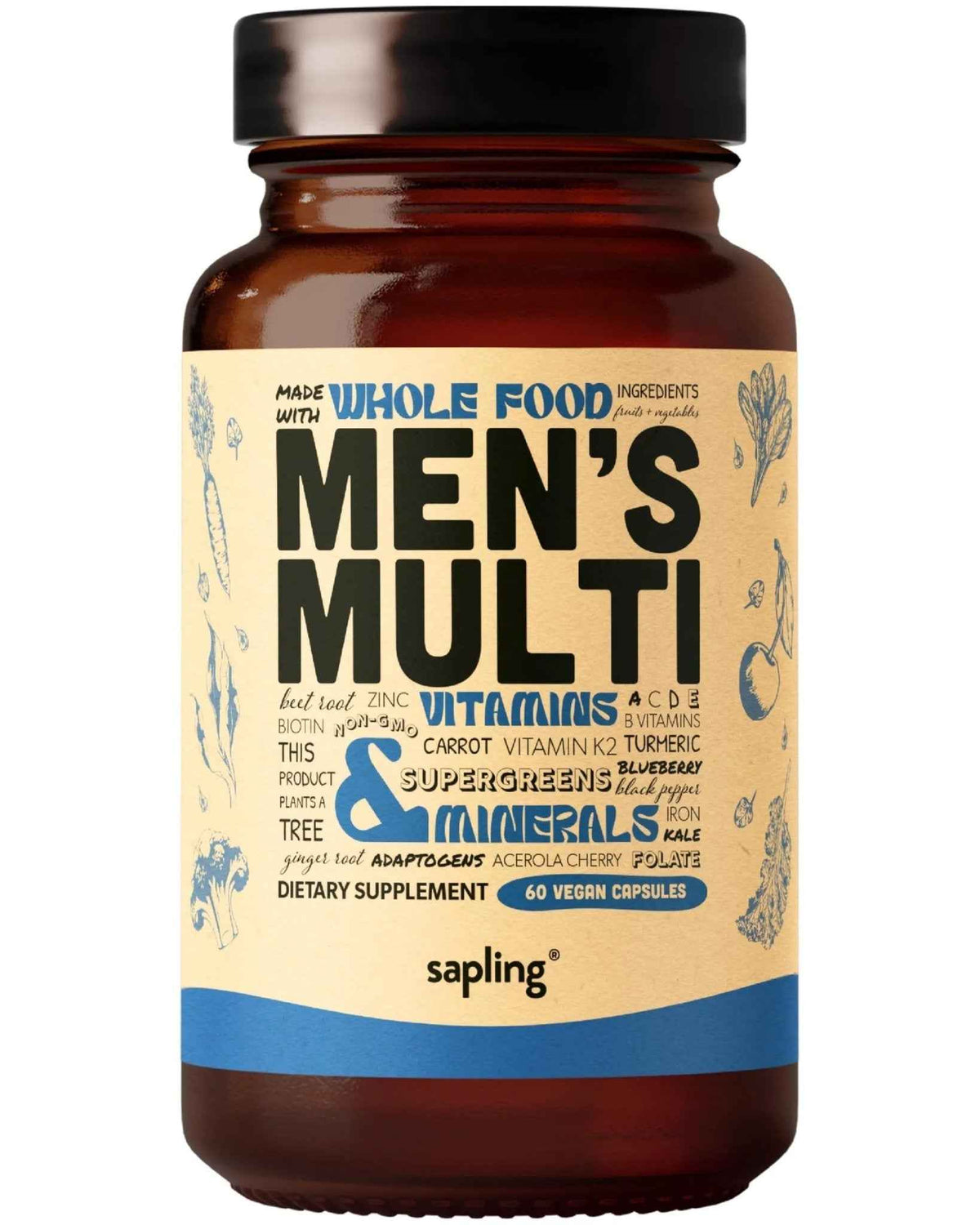 Multivitamin for Men - Daily Men’s Multivitamin - Methylated B Complex with Whole Food Ingredients, Vitamin B12, Folate
