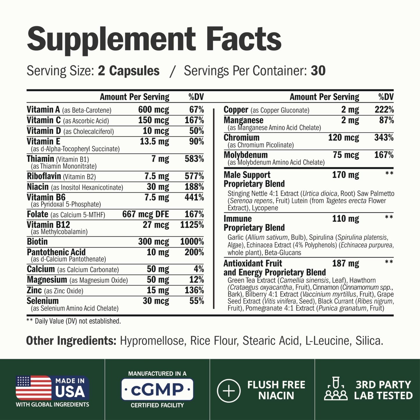 Multivitamin for Men with Methylated Vitamins and Chelated Minerals for Energy, Focus and Immune Health – Premium Daily Mens - PrimeBioHealth - canada supplements
