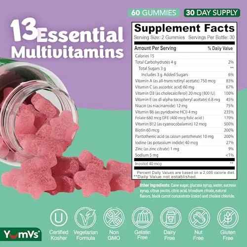 Multivitamin Gummies for Adults, Daily Gummy Vitamin for Women & Men, Immune Support Multivitamin Supplement