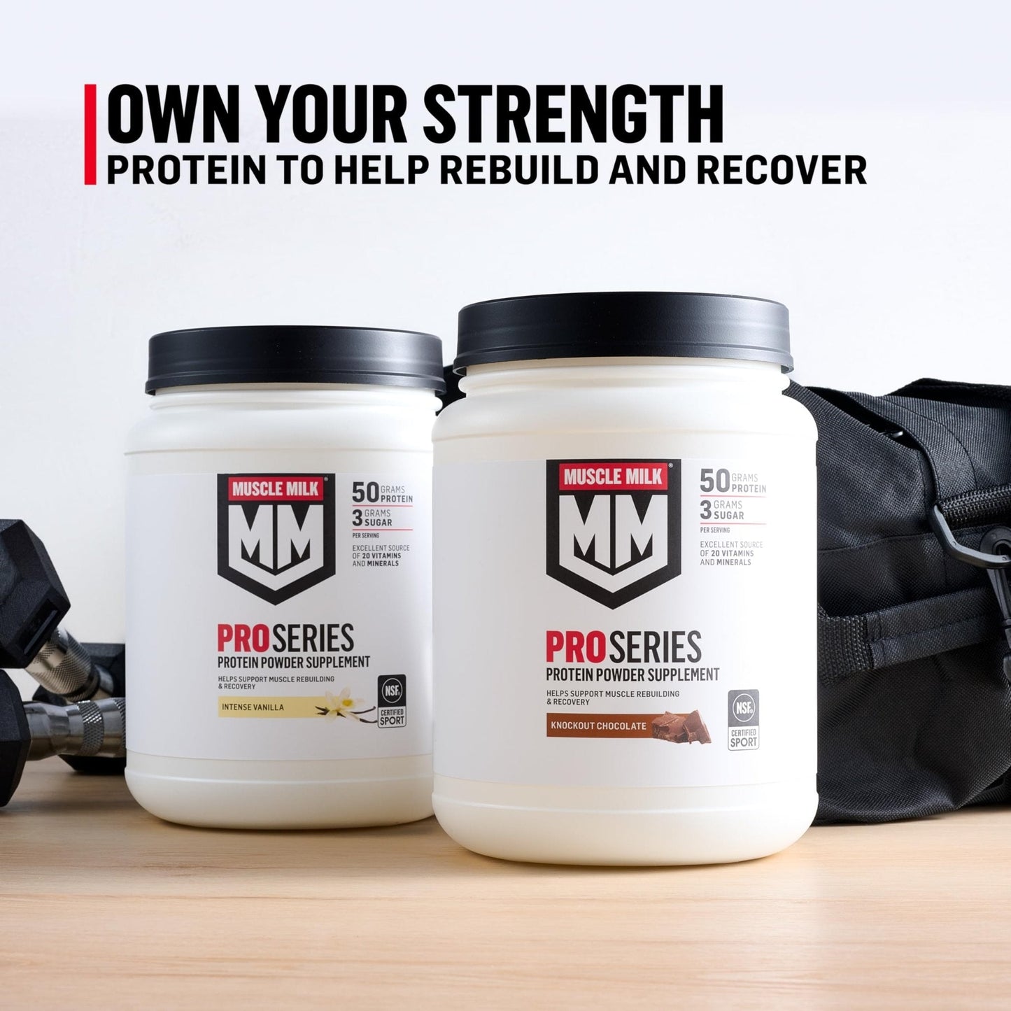 Muscle Milk Pro Series Protein Powder Supplement, Slammin' Strawberry, 2 Pound, 11 Servings, 50g Protein, 3g Sugar, 20 Vitamins & Minerals, NSF Certified for Sport, Packaging May Vary - PrimeBioHealth - canada supplements