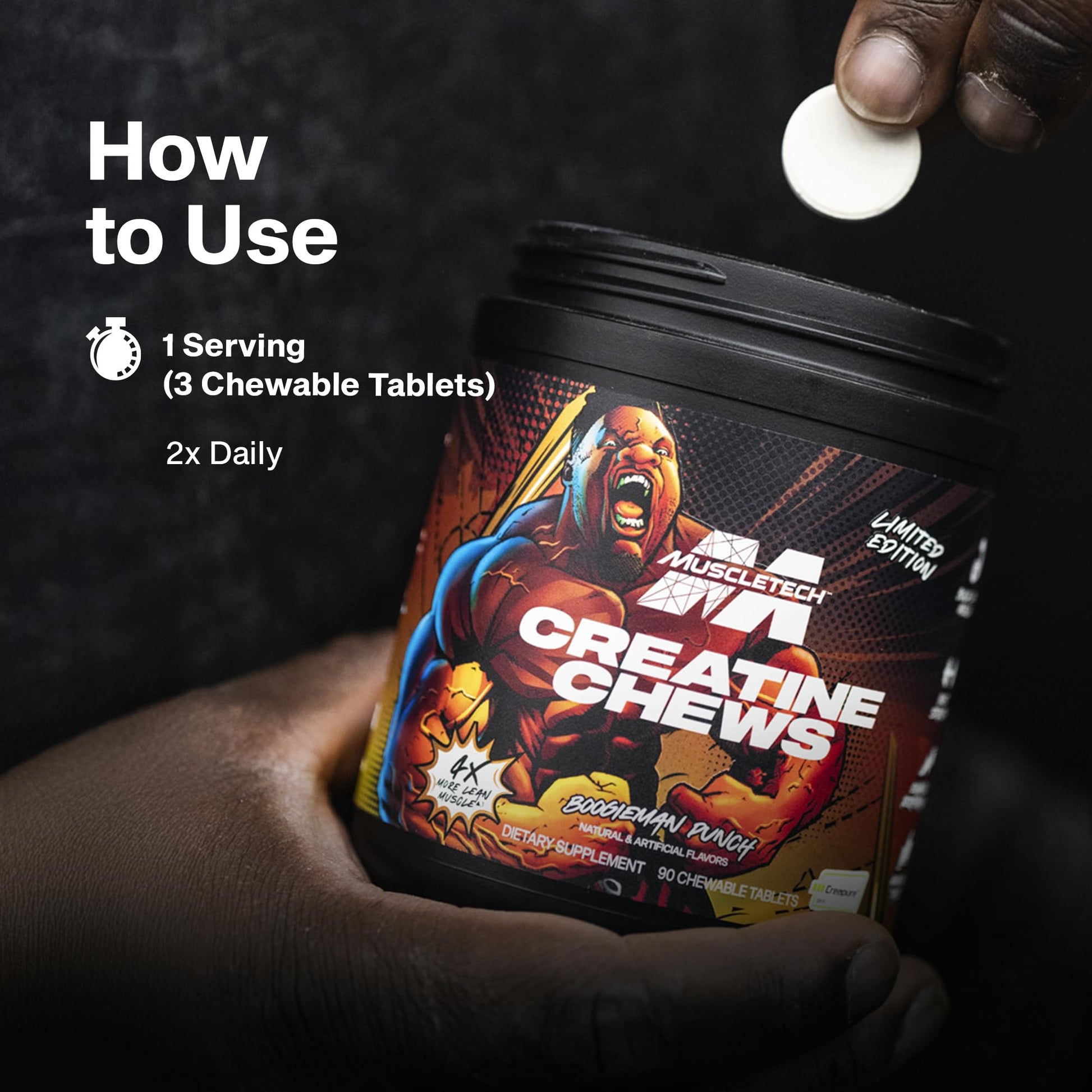 MuscleTech Creatine Chews - Creapure Monohydrate Supplement for Muscle Recovery, Muscle Builder & Energy Boost - Pre Workout Supplement for Men & Women - PrimeBioHealth - canada supplements