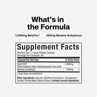 Muscletech HMB Supplements 1000mg, Clear Muscle (42 Liquid Softgels) - Highest Grade HMB for Lean Muscle & Recovery-HMB Free Acid Muscle Supplement-Help Decrease - PrimeBioHealth - canada supplements