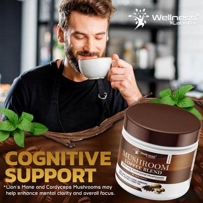 Mushroom Coffee, 90 Servings Organic Mushrooms Instant Coffea, Great Tasting Colombian Keto Coffee, 7 Superfood Mishrooms Lions Mane, Chaga, Reishi, Cordyceps, Maitake, Shiitake, and Turkey Tail - PrimeBioHealth - canada supplements
