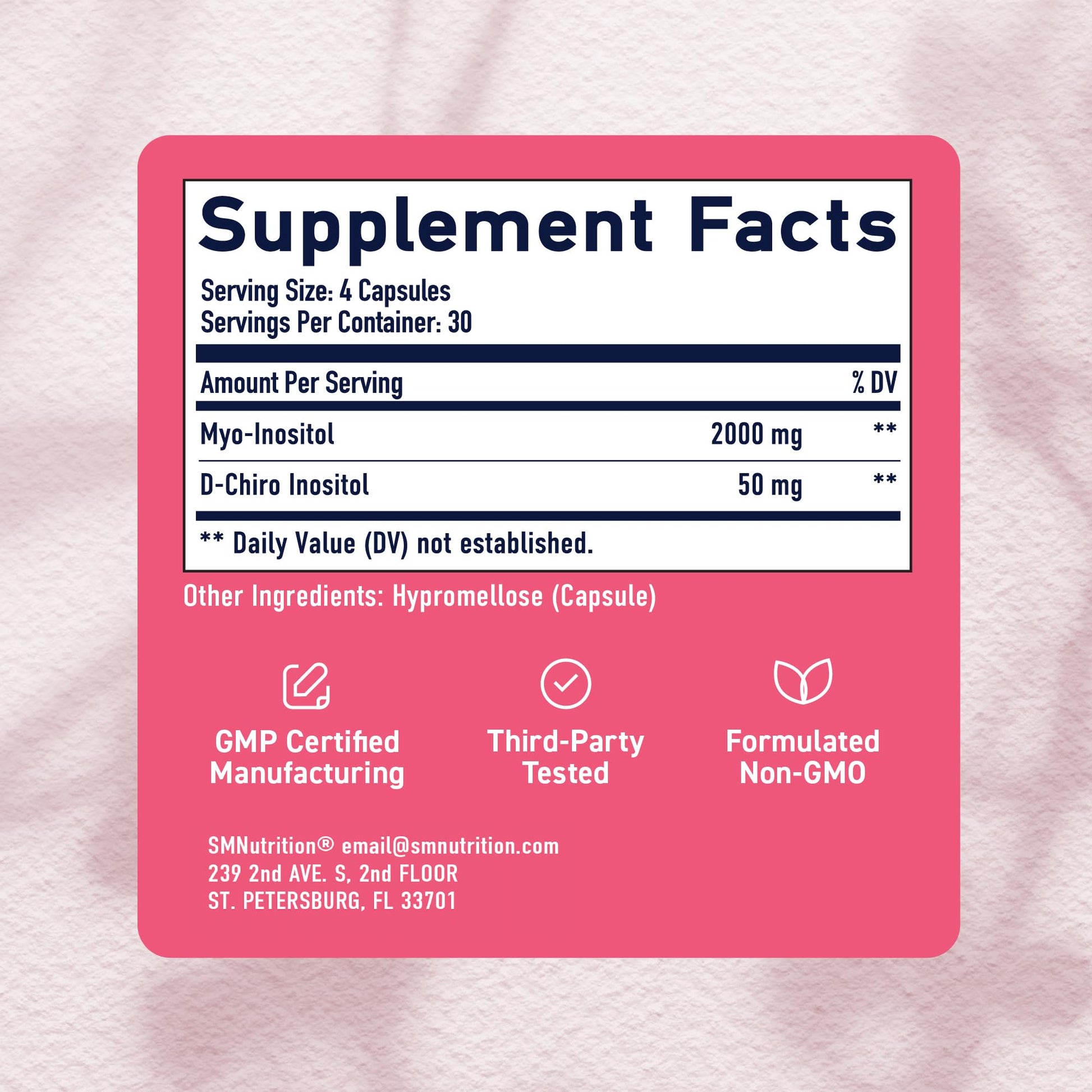 Myo-Inositol & D-Chiro Inositol for Hormone Balance for Women | Fertility, Ovarian Health & Cycle Support | Ideal 40:1 Ratio, Myoinositol 2000mg & D Chiro 50mg - PrimeBioHealth - canada supplements