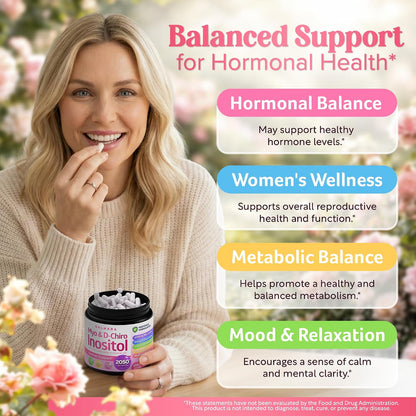 Myo-Inositol & D-Chiro Inositol Supplement for Women 120ct Ideal 40:1 Ratio - PrimeBioHealth - canada supplements