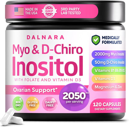 Myo-Inositol & D-Chiro Inositol Supplement for Women 120ct Ideal 40:1 Ratio - PrimeBioHealth - canada supplements