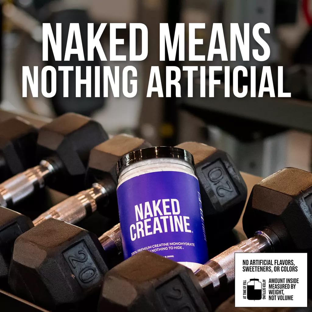 NAKED Pure Micronized Creatine Monohydrate Powder - NSF Certified, Unflavored, 500g, 1.1lb Bulk - Vegan, Non-GMO, Gluten-Free, Soy-Free - PrimeBioHealth - canada supplements