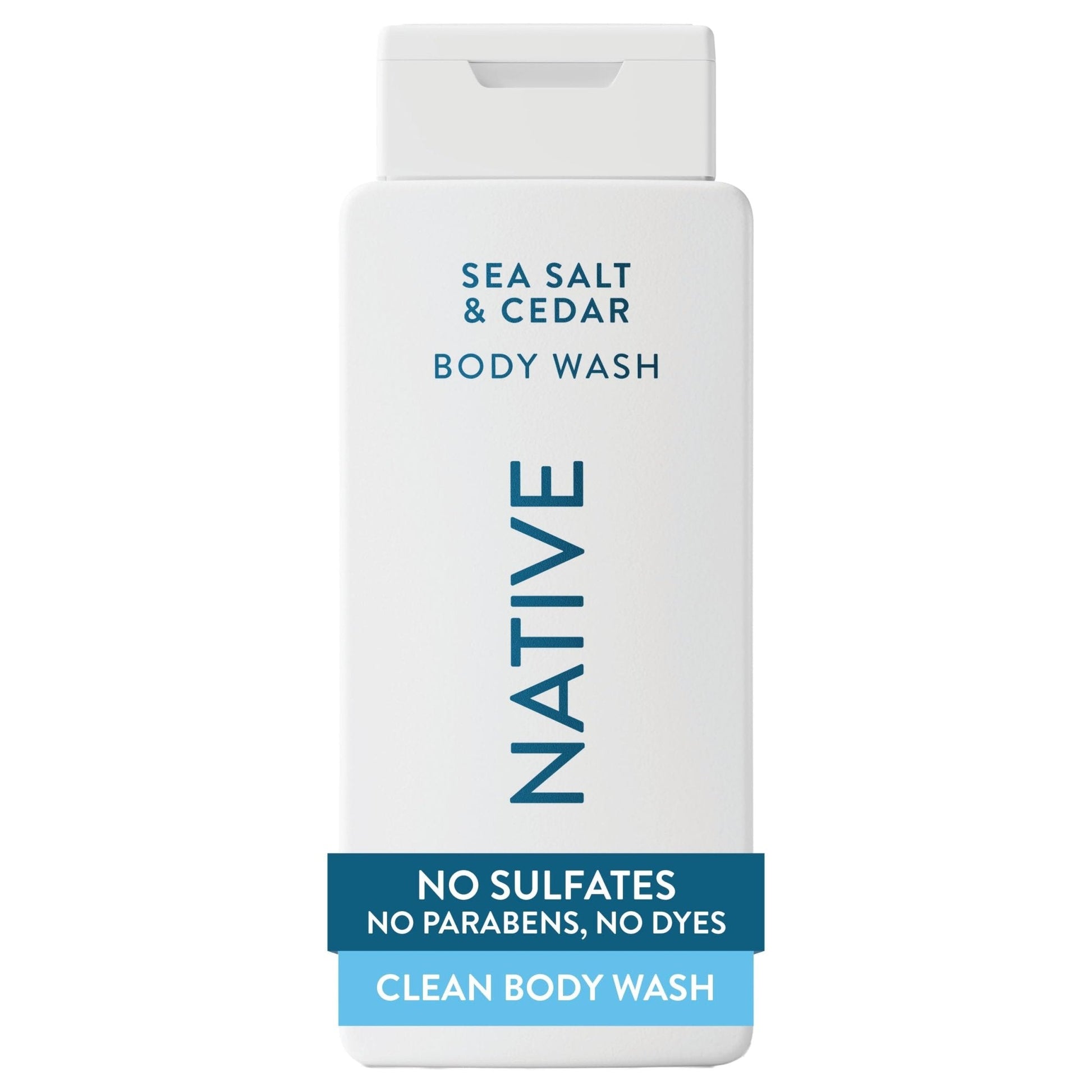 Native Body Wash Contains Naturally Derived Ingredients | For Women & Men, Sulfate, Paraben, & Dye Free Leaving Skin Soft and Hydrated | Sea Salt & Cedar 18 oz - PrimeBioHealth - canada supplements