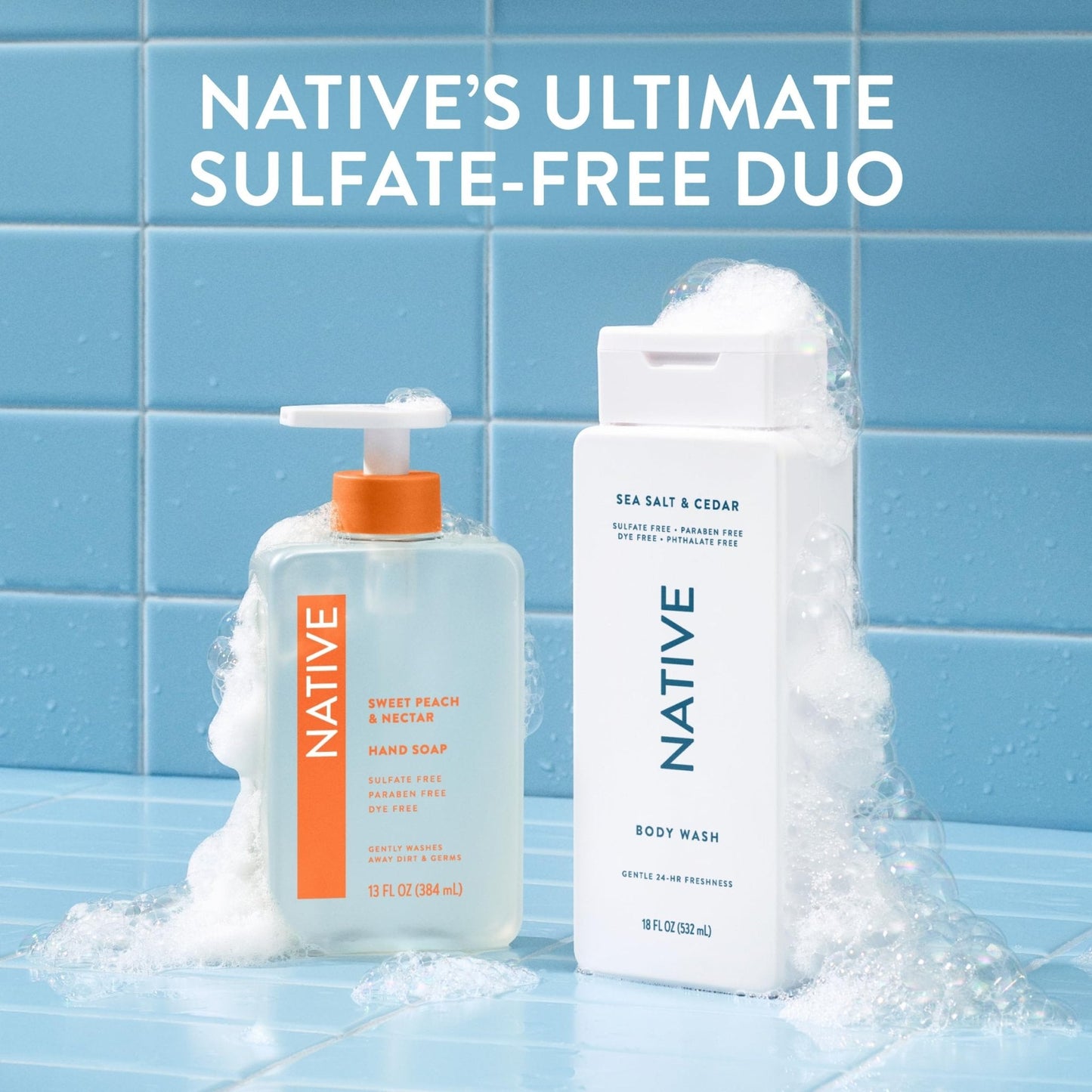 Native Body Wash Contains Naturally Derived Ingredients | For Women & Men, Sulfate, Paraben, & Dye Free Leaving Skin Soft and Hydrated | Sea Salt & Cedar 18 oz - PrimeBioHealth - canada supplements