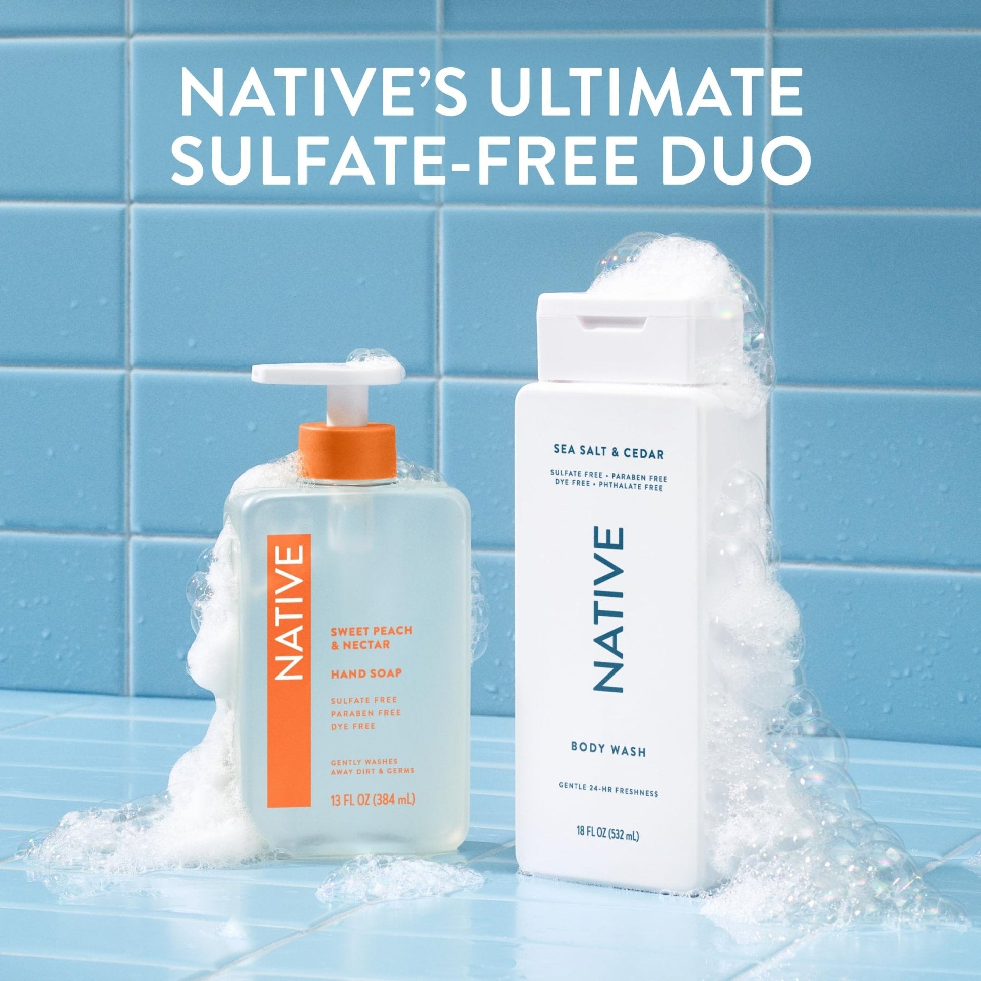 Native Body Wash Contains Naturally Derived Ingredients | For Women & Men, Sulfate, Paraben, & Dye Free Leaving Skin Soft and Hydrated | Sea Salt & Cedar 18 oz - PrimeBioHealth - canada supplements