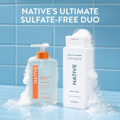 Native Body Wash Contains Naturally Derived Ingredients | For Women & Men, Sulfate, Paraben, & Dye Free Leaving Skin Soft and Hydrated | Sea Salt & Cedar 18 oz - PrimeBioHealth - canada supplements