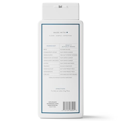 Native Body Wash Contains Naturally Derived Ingredients | For Women & Men, Sulfate, Paraben, & Dye Free Leaving Skin Soft and Hydrated | Sea Salt & Cedar 18 oz - PrimeBioHealth - canada supplements