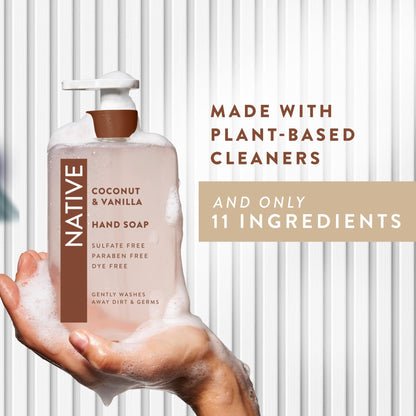 Native Liquid Hand Soap, Coconut & Vanilla Scent, Non-Drying Formula for Soft, Smooth Hands - PrimeBioHealth - canada supplements