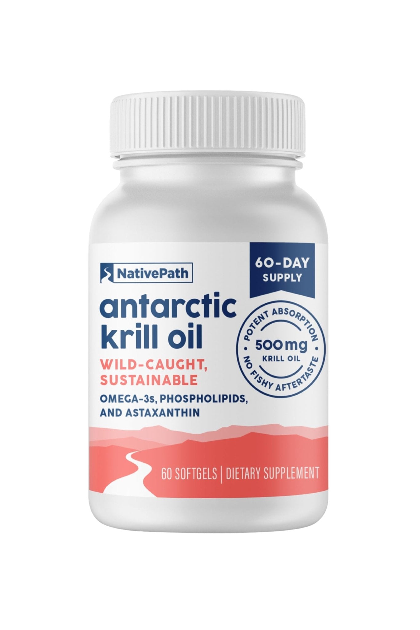 NativePath Antarctic Krill Oil - Wild-Caught Omega 3 Krill Oil 500mg Softgels with EPA, DHA and Astaxanthin - Supplement for Joint, Hear - PrimeBioHealth - canada supplements