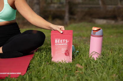 Natrava Beets+ Gummies - Premium Beet Root Powder, Grape Seed Extract and Vitamin C - Supports Healthy Blood Pressure and Heart Health - Low Sugar Nitric Oxide and Circulation Supplement - 50 Gummies - PrimeBioHealth - canada supplements