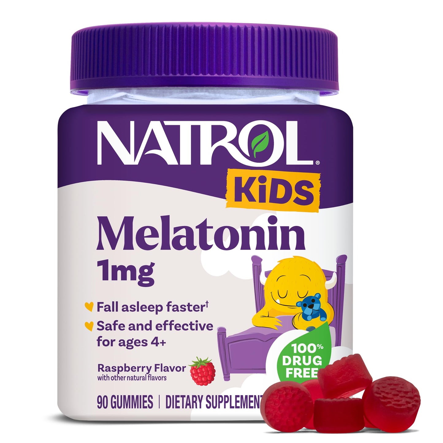 Natrol Kids Melatonin 1mg, for Restful Sleep, 90 Raspberry-Flavored Gummies - PrimeBioHealth - canada supplements