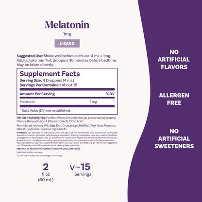 Natrol Liquid Melatonin 1 mg, Adult Melatonin Supplement to Fall Asleep Faster and Stay Asleep Longer, Wake Up Refreshed, - PrimeBioHealth - canada supplements
