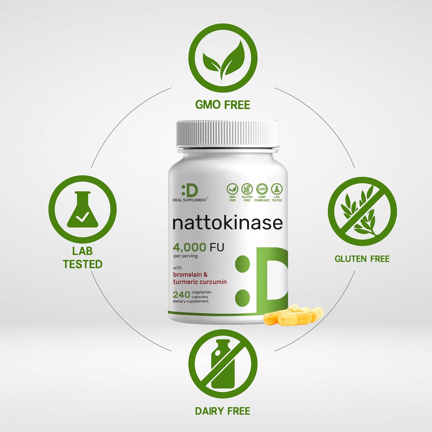 Nattokinase Supplement 4,000 FU Per Serving, 240 Veggie Capsules – Japanese Natto with Bromelain, Turmeric Curcumin & Black Pepper Complex – Digestive Enzymes & Heart Health – Non-GMO, Vegan - PrimeBioHealth - canada supplements