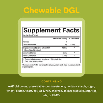 Natural Factors DGL Chewable - Digestive Support Supplement with Licorice Root Extract - Chewable Tablets Support Stomach Lining & Health - Non-GMO & Gluten-Free - PrimeBioHealth - canada supplements