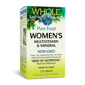 Natural Factors Whole Earth & Sea Women's Multivitamin & Mineral, Whole Food Supplement, Vegan, 120 Tablets