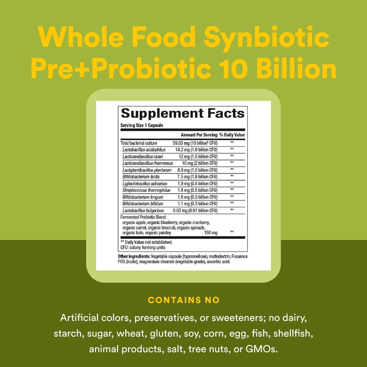 Natural Factors Whole Food Synbiotic Pre+Probiotic 10 Billion - Organic Gut & Digestive Health Supplement - Non-GMO, Gluten-Free & Dairy-Free - PrimeBioHealth - canada supplements