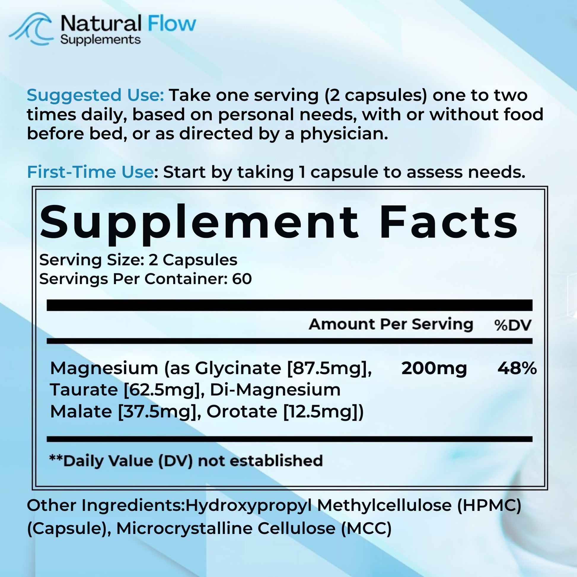 Natural Flow 4X Magnesium Supplement, Magnesium Glycinate, Taurate, Malate, Orotate Complex, Calm Sleep and Cramp Support Blend - PrimeBioHealth - canada supplements