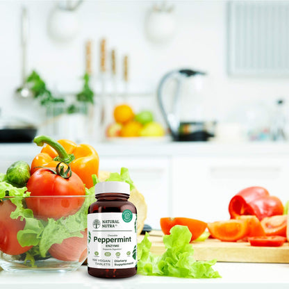 Natural Nutra Chewable Peppermint Digestive Enzyme Supplement, Help to Relieve Gas, Indigestion, and Other Digestive discomforts, Stomach Calmness, Papaya (Papain) - PrimeBioHealth - canada supplements