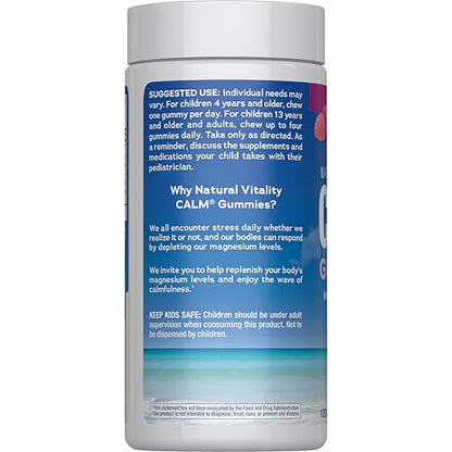Natural Vitality Calm, Magnesium Citrate Supplement, Stress Relief Gummies, Supports a Healthy Response to Stress, Gluten Free - PrimeBioHealth - canada supplements
