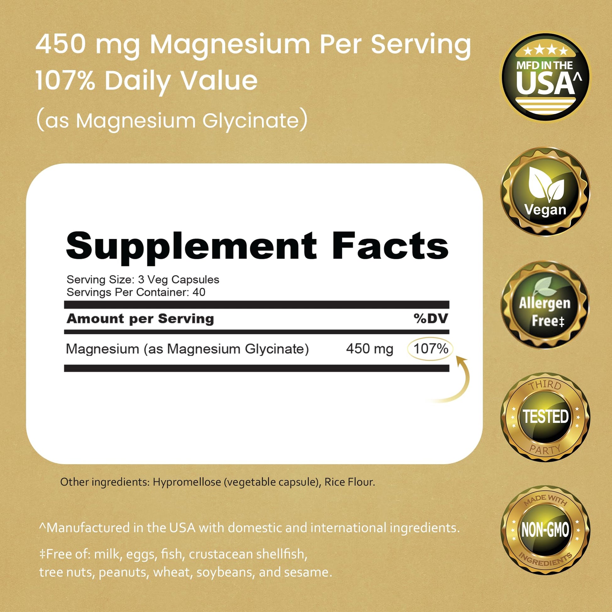 NaturaLife Labs Magnesium Glycinate - 450 mg per Serving – 120 Vegan Capsules - Non-GMO, Gluten-Free, Vegan - PrimeBioHealth - canada supplements