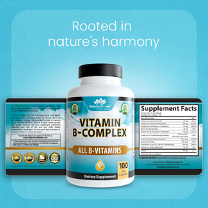 NaturaLife Labs Vitamin B Complex – All B Vitamins Including Active B2, B6, B9 & B12 (Methylcobalamin), Plus B1, B3, B5, B7 & Vitamin C – 100 Capsules - PrimeBioHealth - canada supplements