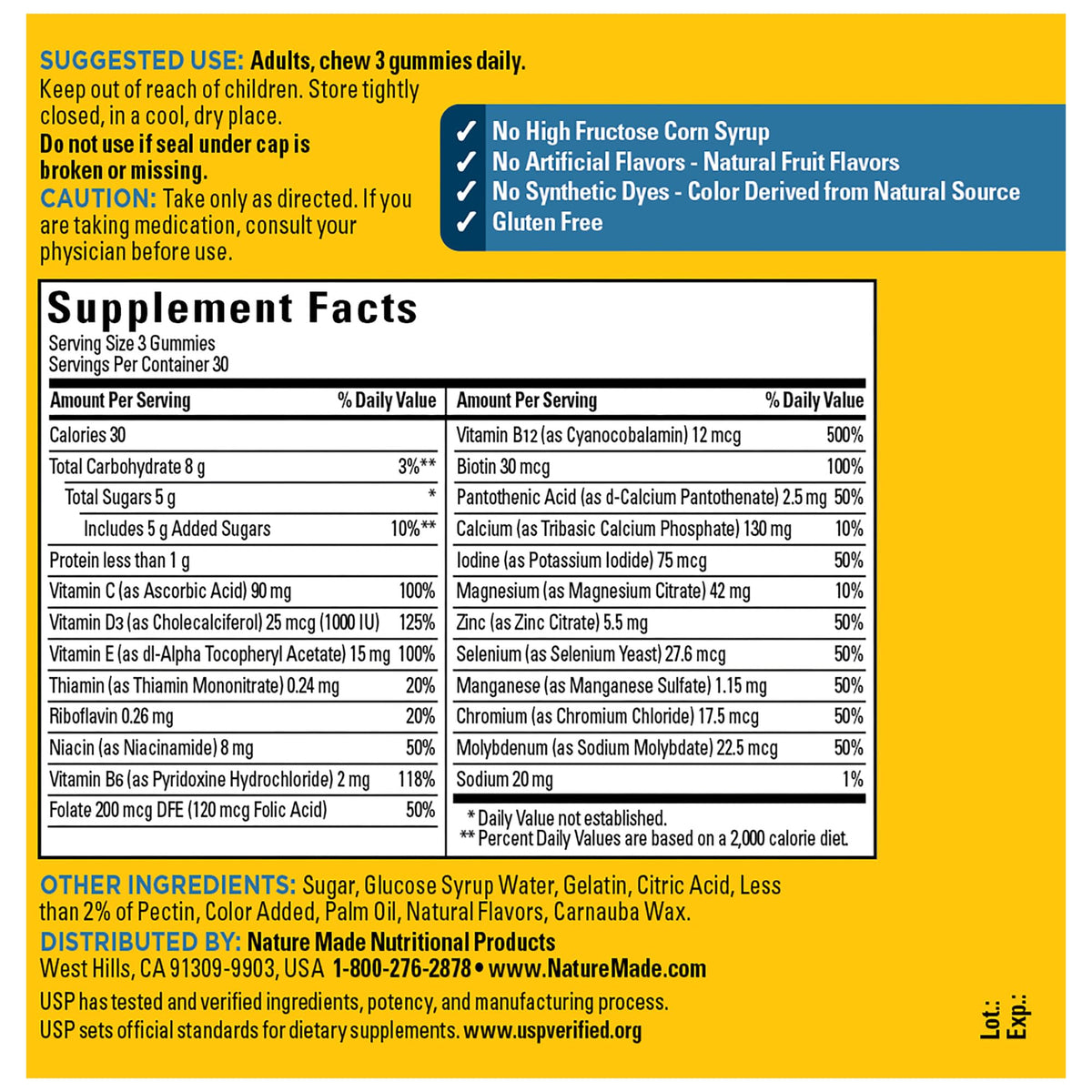 Nature Made Advanced Multivitamin Gummies for Him with Magnesium Citrate, Calcium & All 8 B Vitamins, Multivitamin for Men, - PrimeBioHealth - canada supplements
