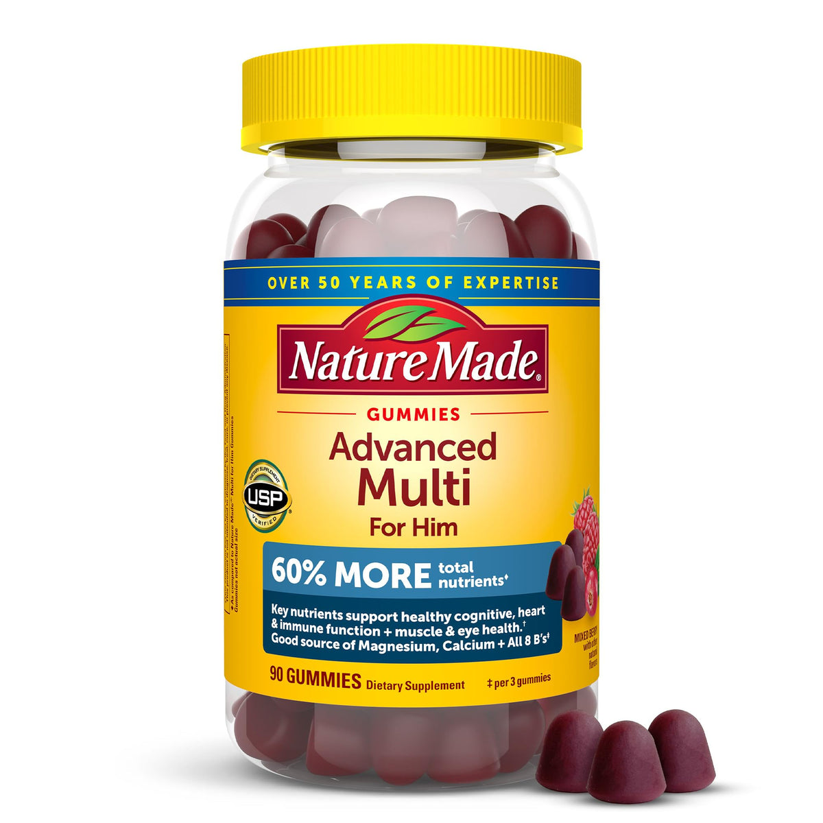 Nature Made Advanced Multivitamin Gummies for Him with Magnesium Citrate, Calcium & All 8 B Vitamins, Multivitamin for Men, - PrimeBioHealth - canada supplements