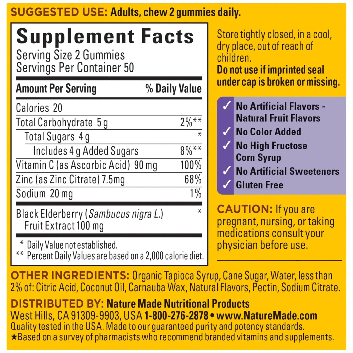 Nature Made Elderberry Gummies with Vitamin C and Zinc, Dietary Supplement for Immune Support - PrimeBioHealth - canada supplements