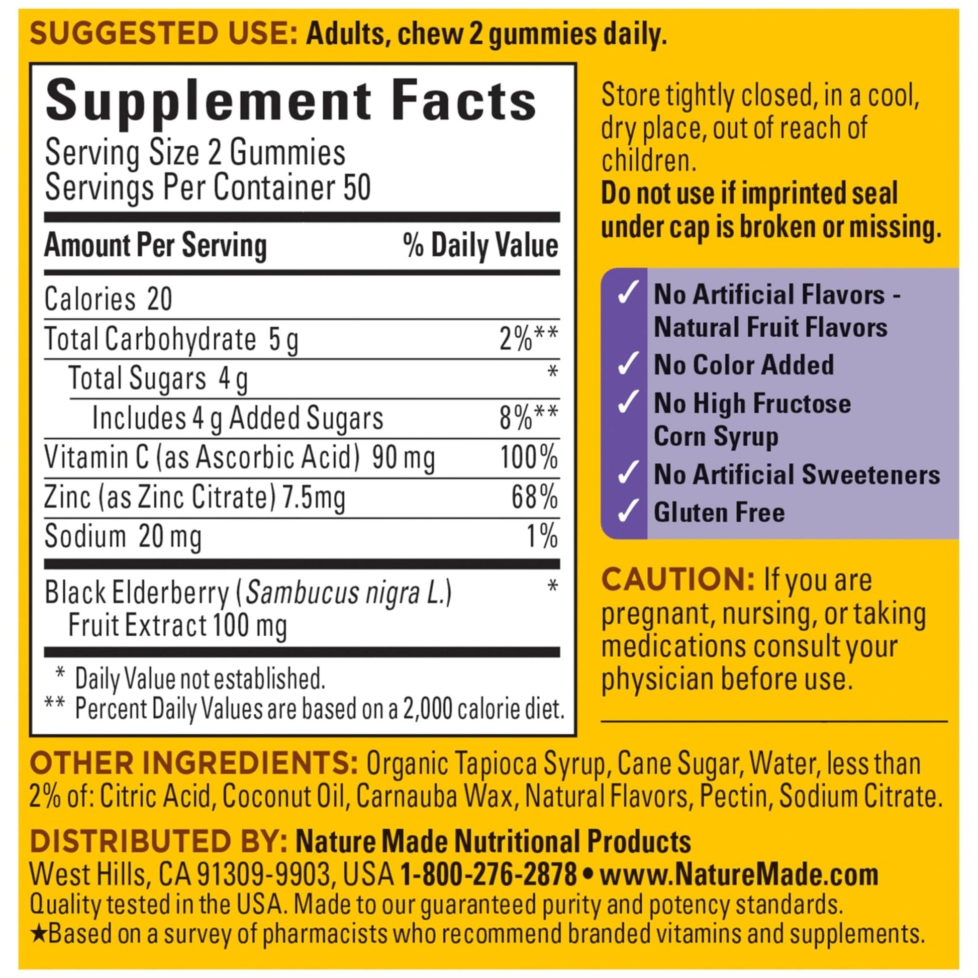 Nature Made Elderberry Gummies with Vitamin C and Zinc, Dietary Supplement for Immune Support - PrimeBioHealth - canada supplements
