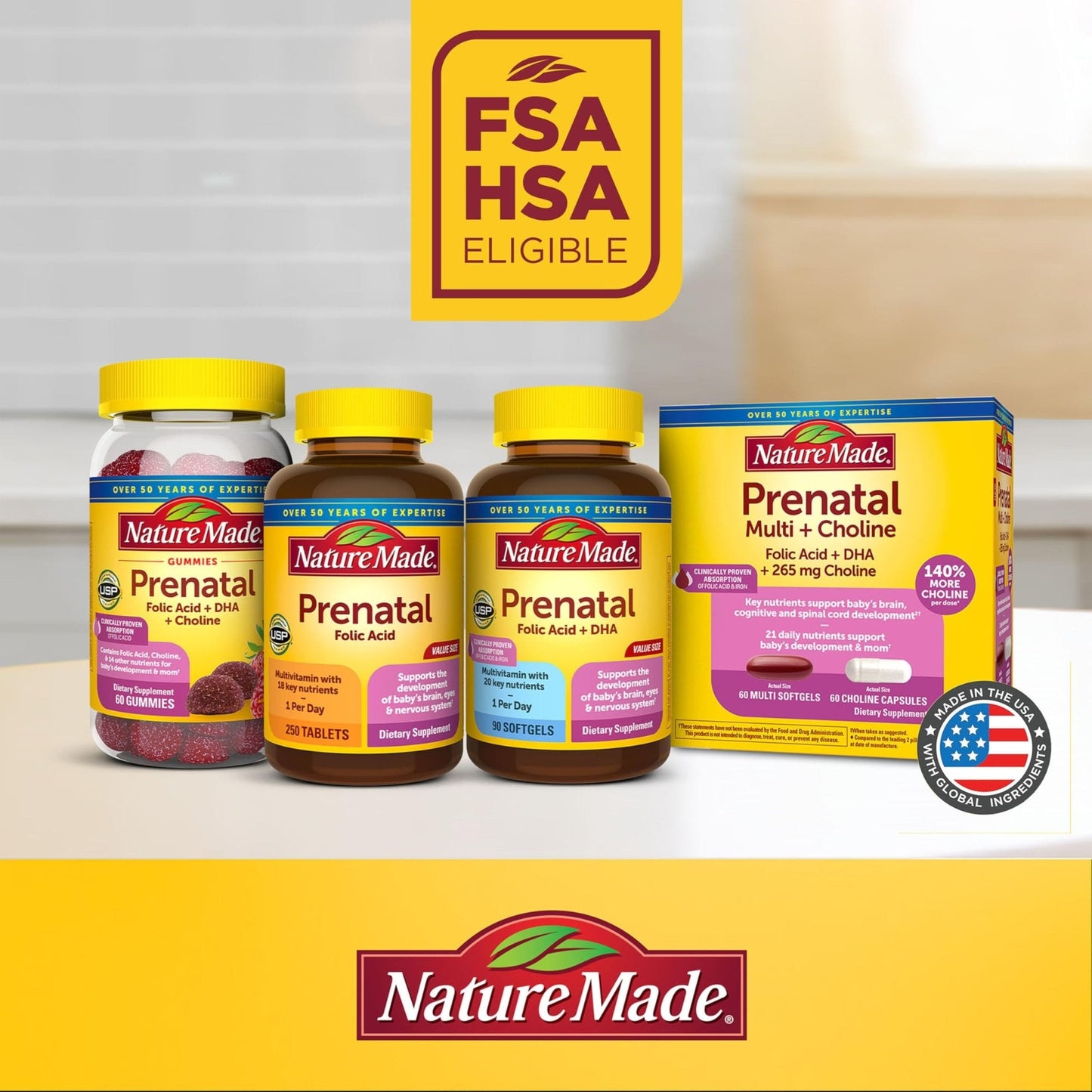Nature Made Prenatal Vitamins for Women with Folic Acid + DHA, Prenatal Vitamin and Mineral Supplement for Daily Nutritional Support - PrimeBioHealth - canada supplements