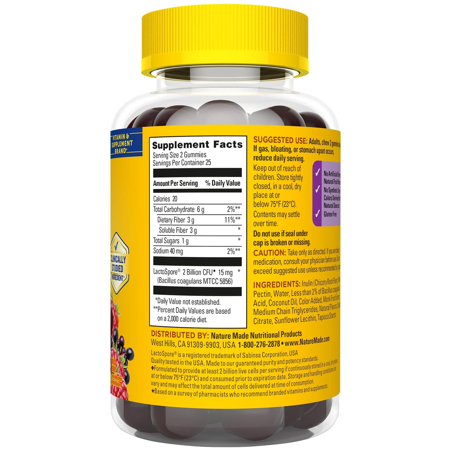 Nature Made Probiotic + Prebiotic Fiber Gummies for Daily Gut Health, Fiber Supplement with Probiotics for Digestive Health Support - PrimeBioHealth - canada supplements