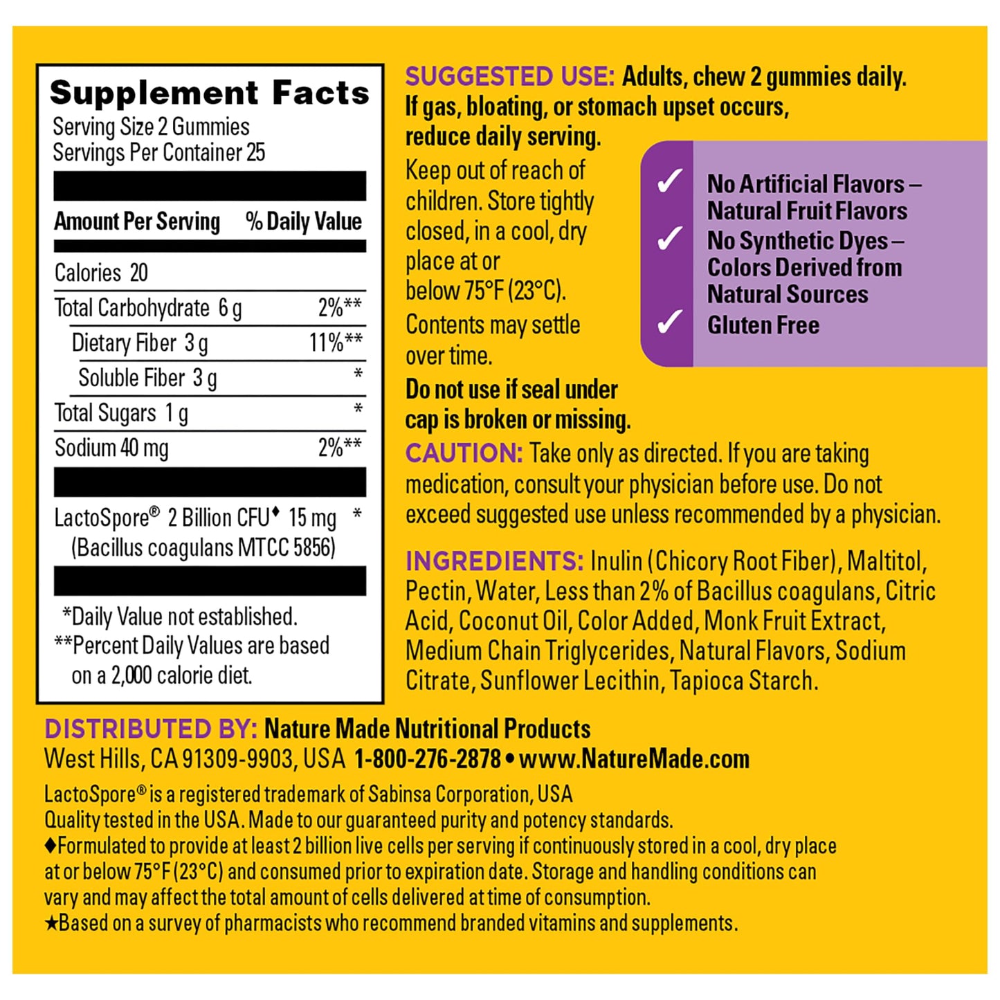 Nature Made Probiotic + Prebiotic Fiber Gummies for Daily Gut Health, Fiber Supplement with Probiotics for Digestive Health Support - PrimeBioHealth - canada supplements
