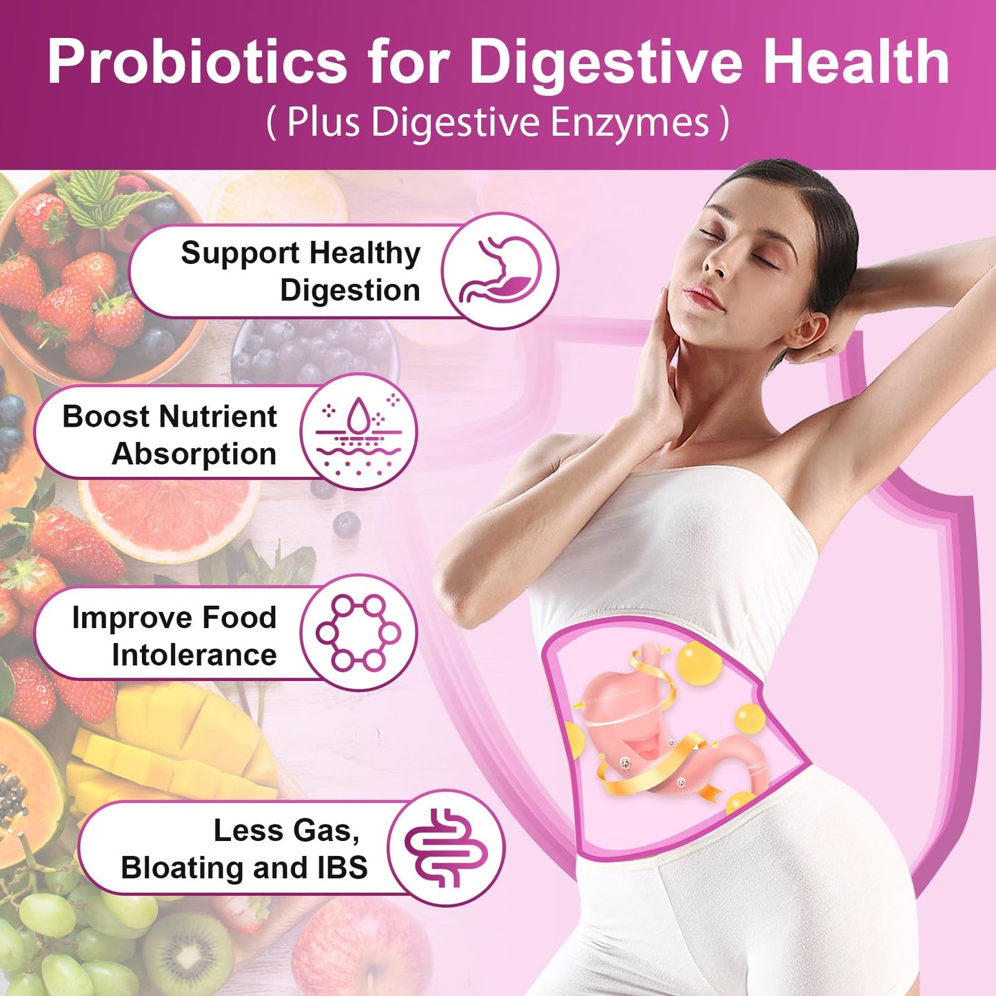 NATURE TARGET Probiotics for Women, 100 Billion CFUs Probiotic with Digestive Enzymes & Prebiotics, Vaginal Probiotics with Cranberry for Urinary Tract Health - PrimeBioHealth - canada supplements