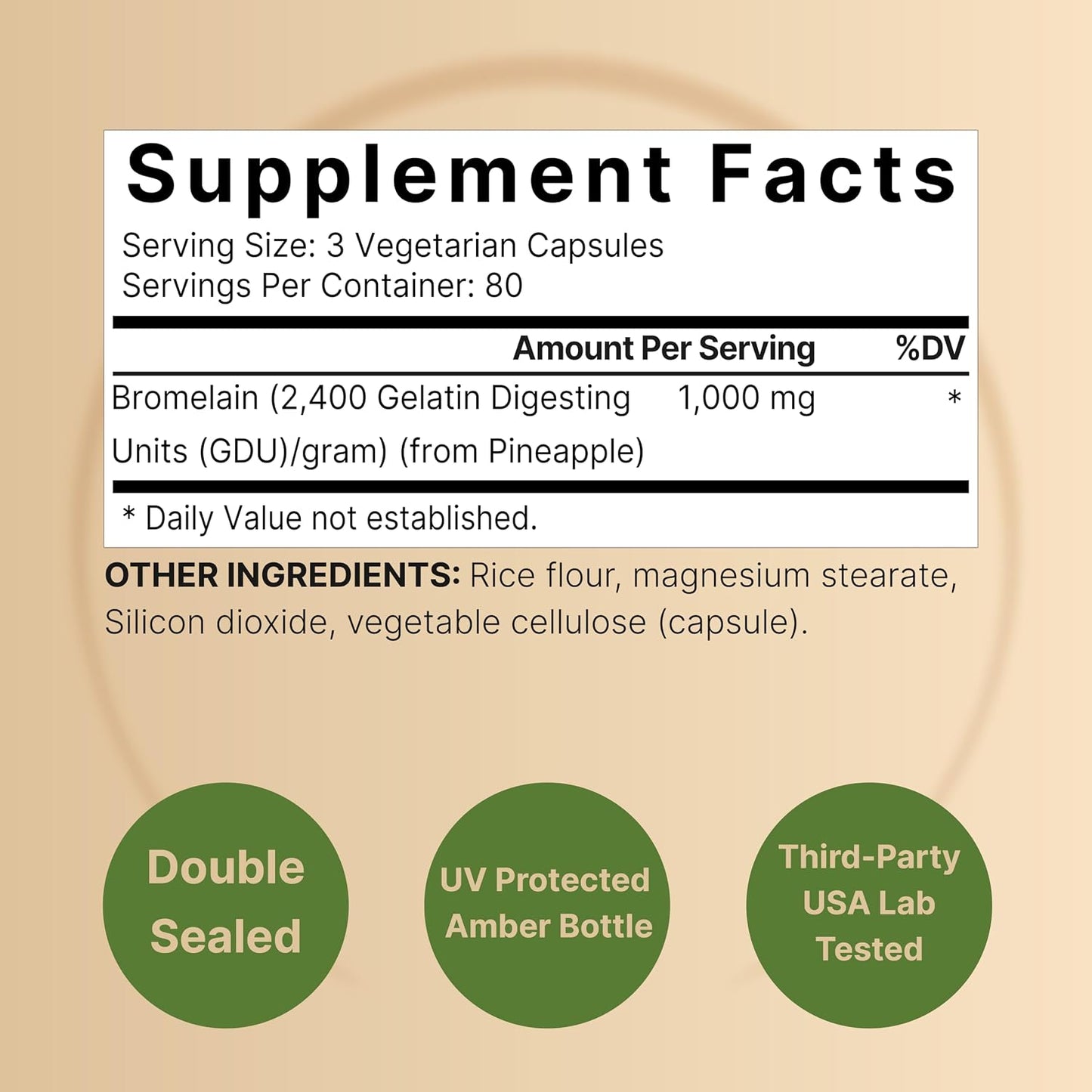 NatureBell Bromelain, 1,000mg Per Serving, 240 Veggie Capsules | 2,400 GDU – Digestive Enzymes & Joint Support Supplement – Proteolytic Enzymes for Digestion, Fresh Pineapple Source – Non-GMO - PrimeBioHealth - canada supplements