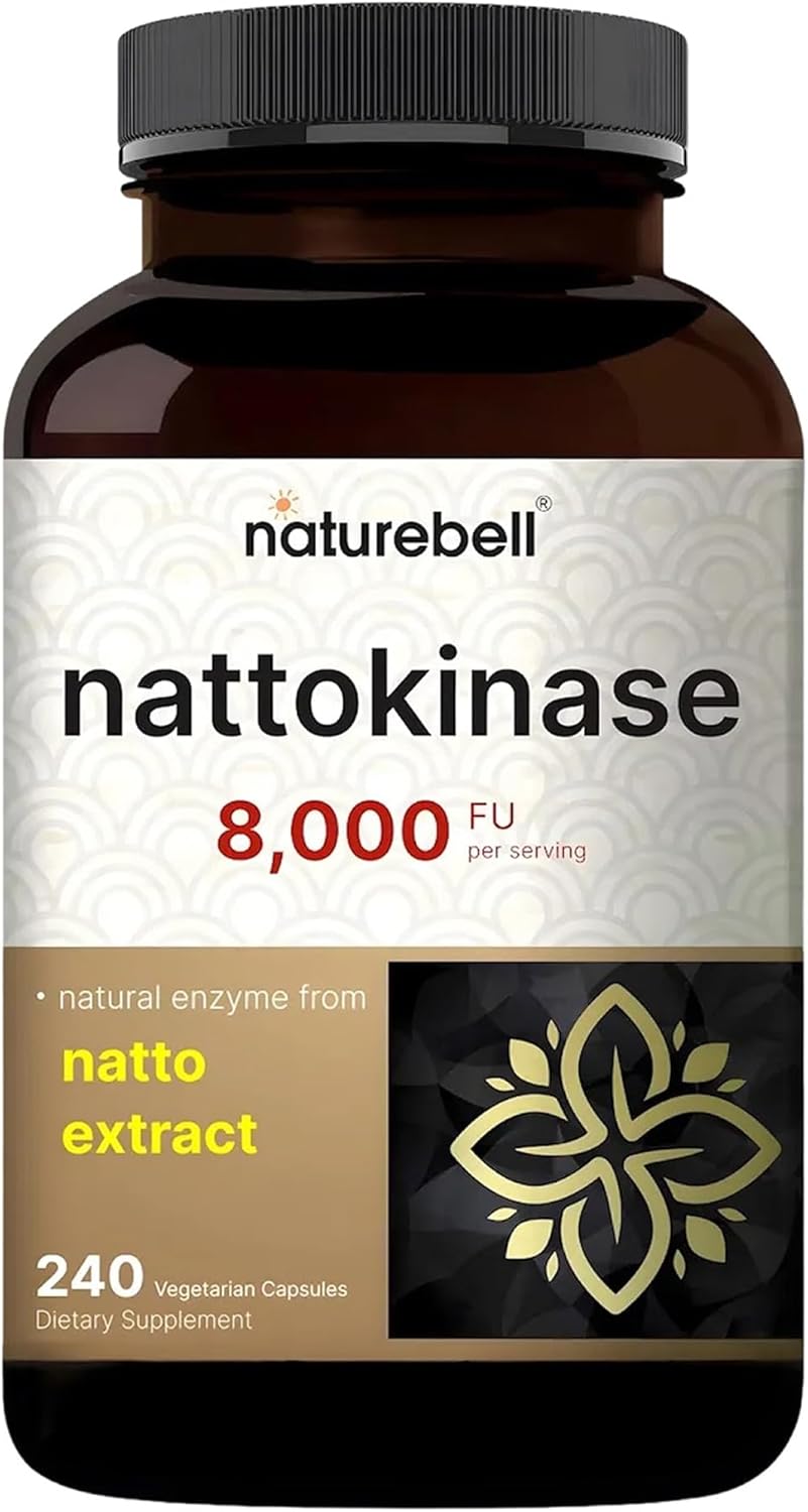 NatureBell Nattokinase - 240 Capsules - 8,000 FU Max Strength from Fermented Natto Extract - for Heart Health, Healthy Circulation & Daily Wellness Support* - PrimeBioHealth - canada supplements