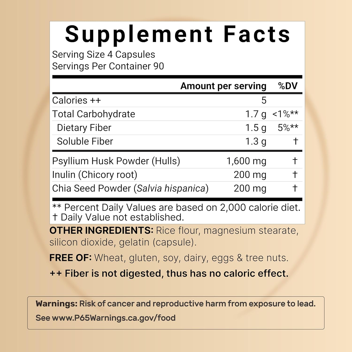 NatureBell Psyllium Husk Fiber Capsules 2,000mg Per Serving, 360 Caps | Soluble Fiber Supplement | 3-in-1 with Inulin & Chia Seed | Plant Based, Non-GMO, Gluten Free - PrimeBioHealth - canada supplements