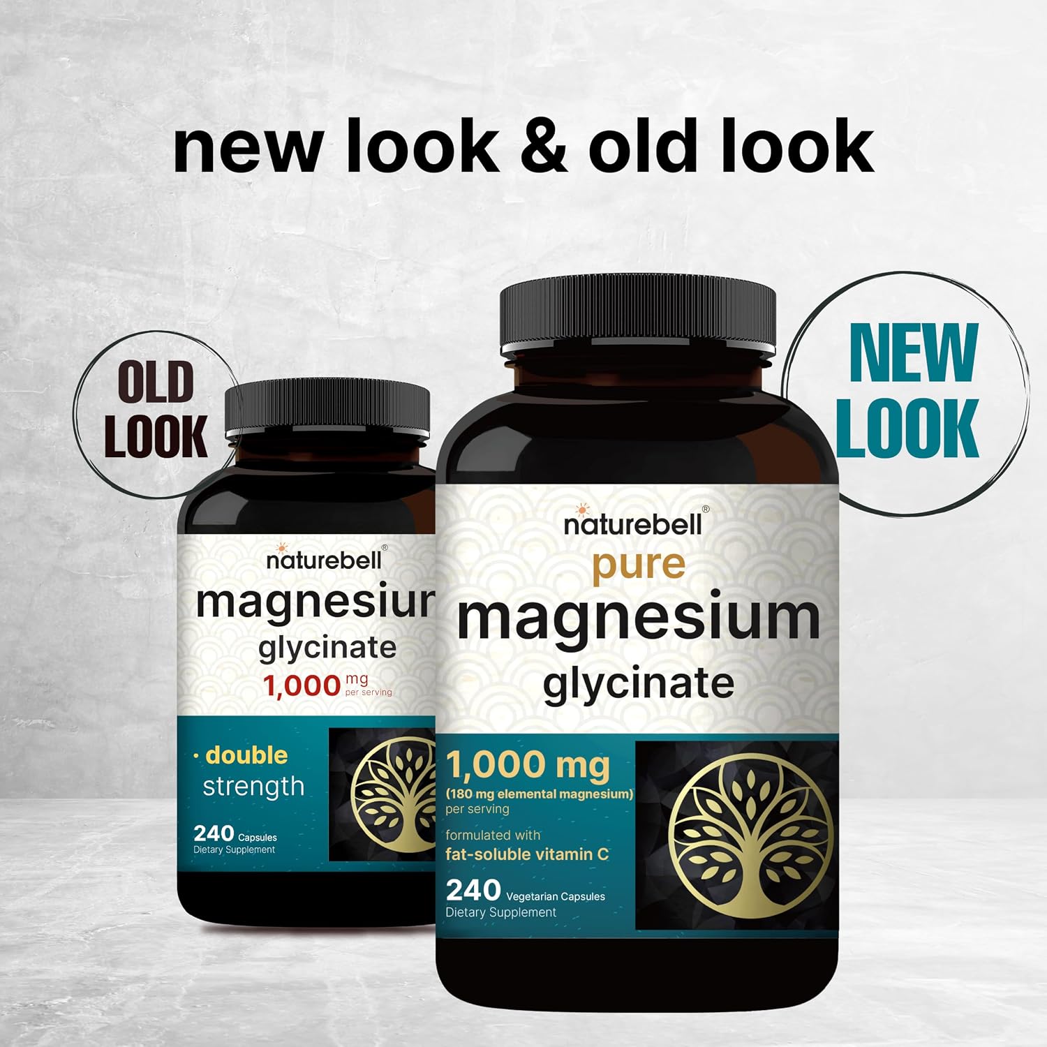 NatureBell Pure Magnesium Glycinate 1,000 mg, 240 Vegetarian Capsules | 1,000 mg Magnesium Glycinate Per Serving - Chelated Magnesium Form with Vitamin C – Non-GMO, Filler Free, cGMP Manufactured - PrimeBioHealth - canada supplements