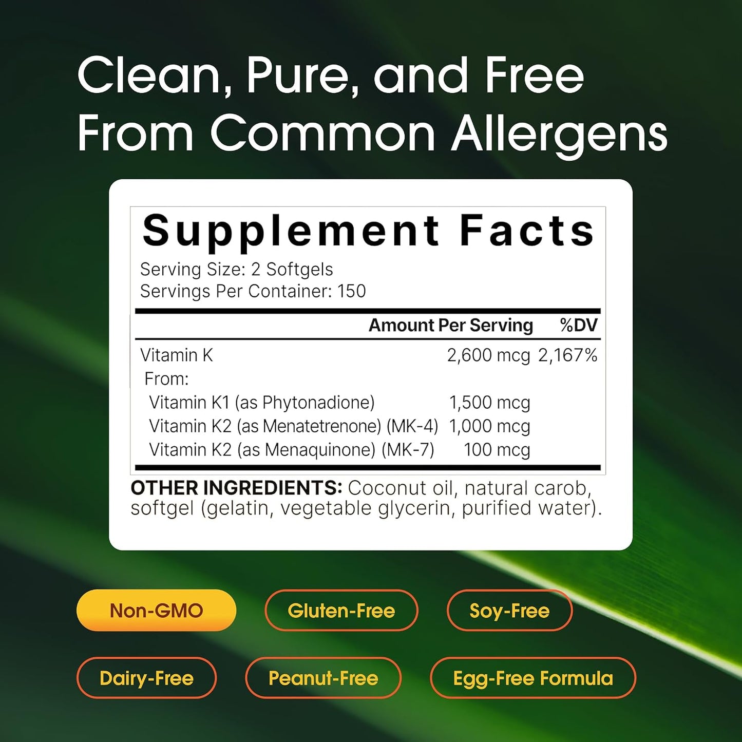 NatureBell Vitamin K Complex - 300 Softgels - Delivers 2,600mcg Vitamin K - Full Spectrum Bone & Heart Health Support Supplement - High Absorption K1 & K2 MK-4 & MK-7* - PrimeBioHealth - canada supplements