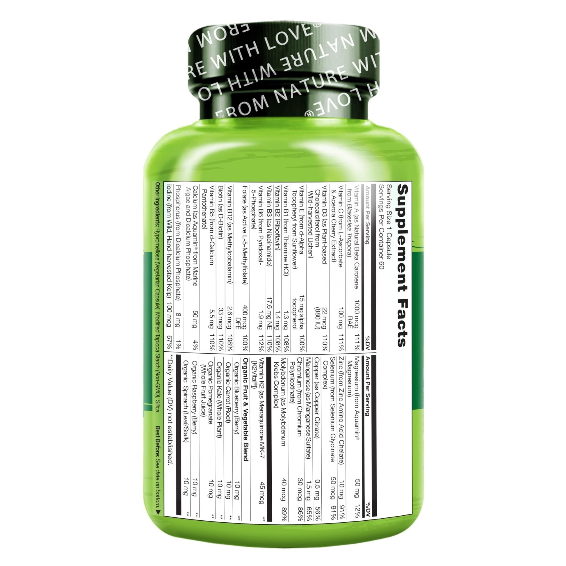 NATURELO Mens Multivitamins - One Daily Multivitamin for Men with Vitamins, Minerals & Organic Whole Foods, Boost Energy & Health, - PrimeBioHealth - canada supplements