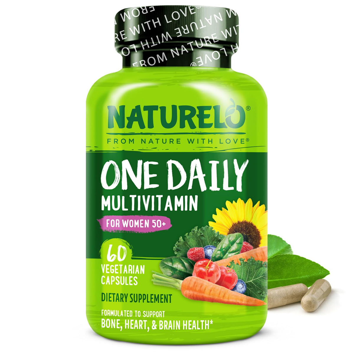 NATURELO One Daily Multivitamin for Women 50+ (Iron Free) - Menopause Support for Women Over 50 - Whole Food Supplement - PrimeBioHealth - canada supplements