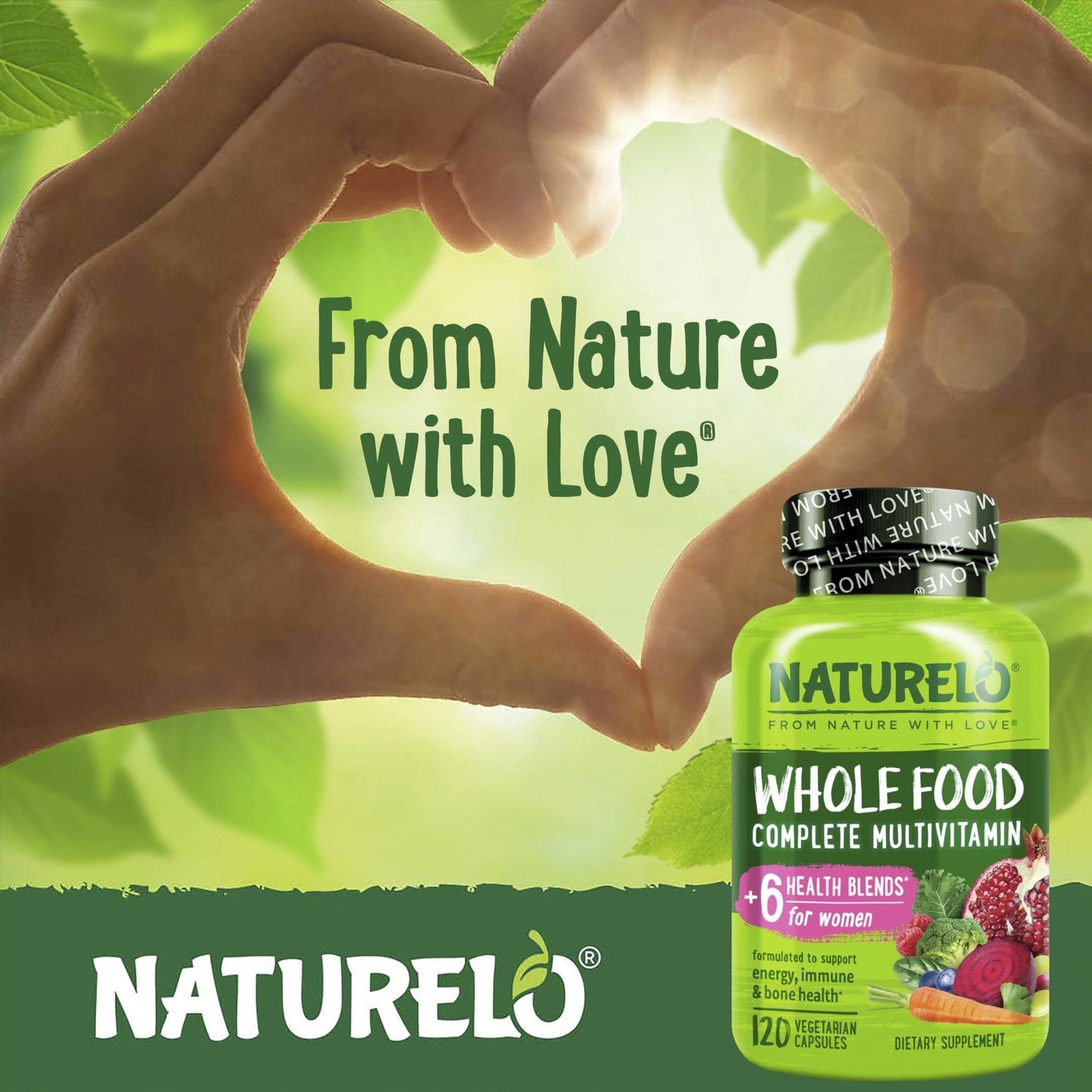NATURELO Whole Food Multivitamin for Women - with Vitamins, Minerals, & Organic Extracts - Supplement for Energy and Heart Health - PrimeBioHealth - canada supplements
