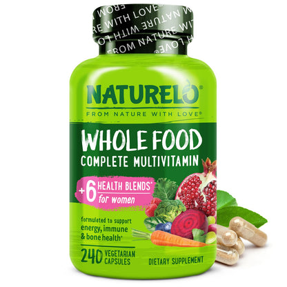 NATURELO Whole Food Multivitamin for Women - with Vitamins, Minerals, & Organic Extracts - Supplement for Energy and Heart Health - PrimeBioHealth - canada supplements