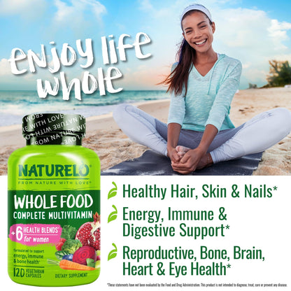 NATURELO Whole Food Multivitamin for Women - with Vitamins, Minerals, & Organic Extracts - Supplement for Energy and Heart Health - PrimeBioHealth - canada supplements