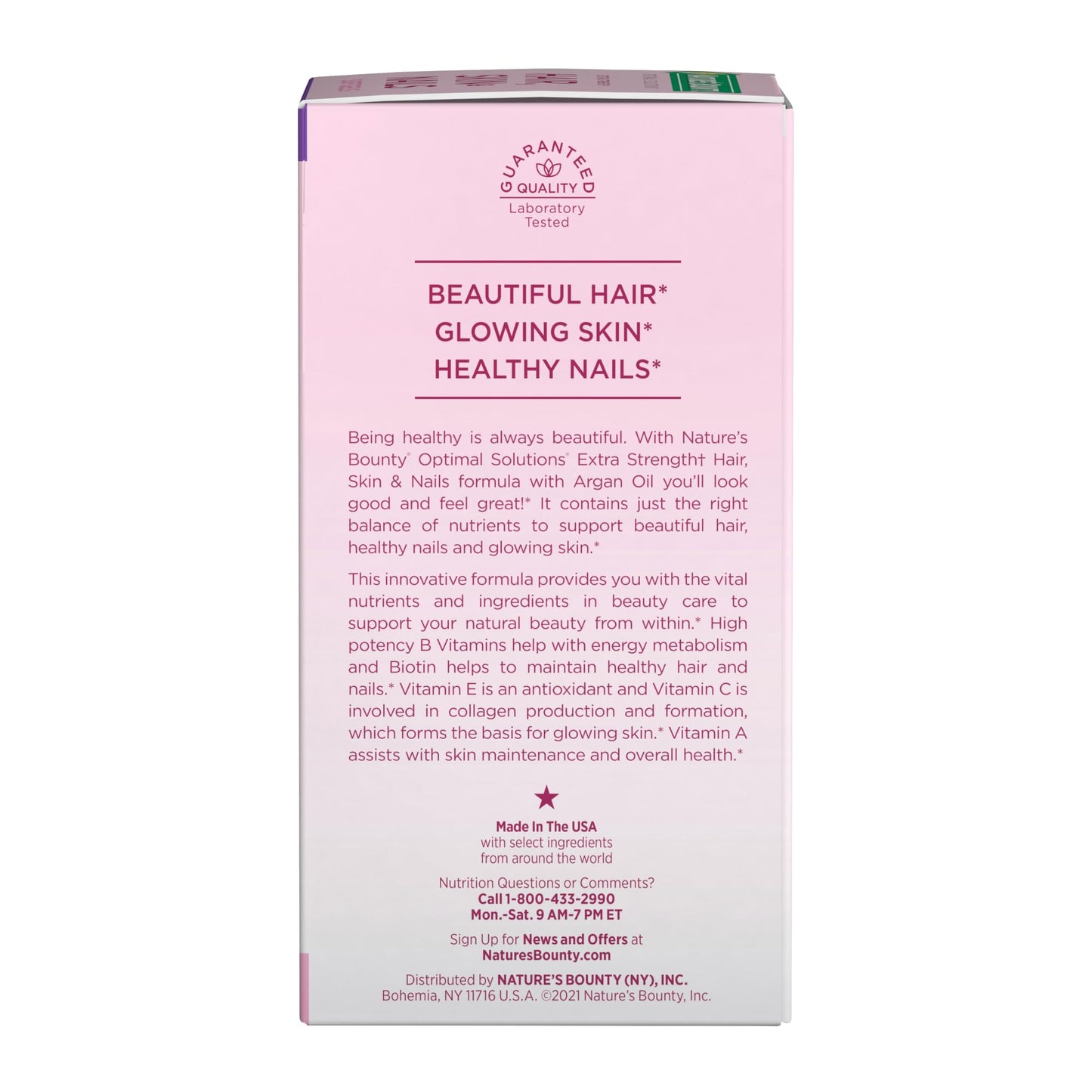 Nature's Bounty Advanced Hair, Skin & Nails, Argan-Infused Vitamin Supplement with Biotin and Hyaluronic Acid, 150 Rapid Release Softgels, 50 Total Servings - PrimeBioHealth - canada supplements