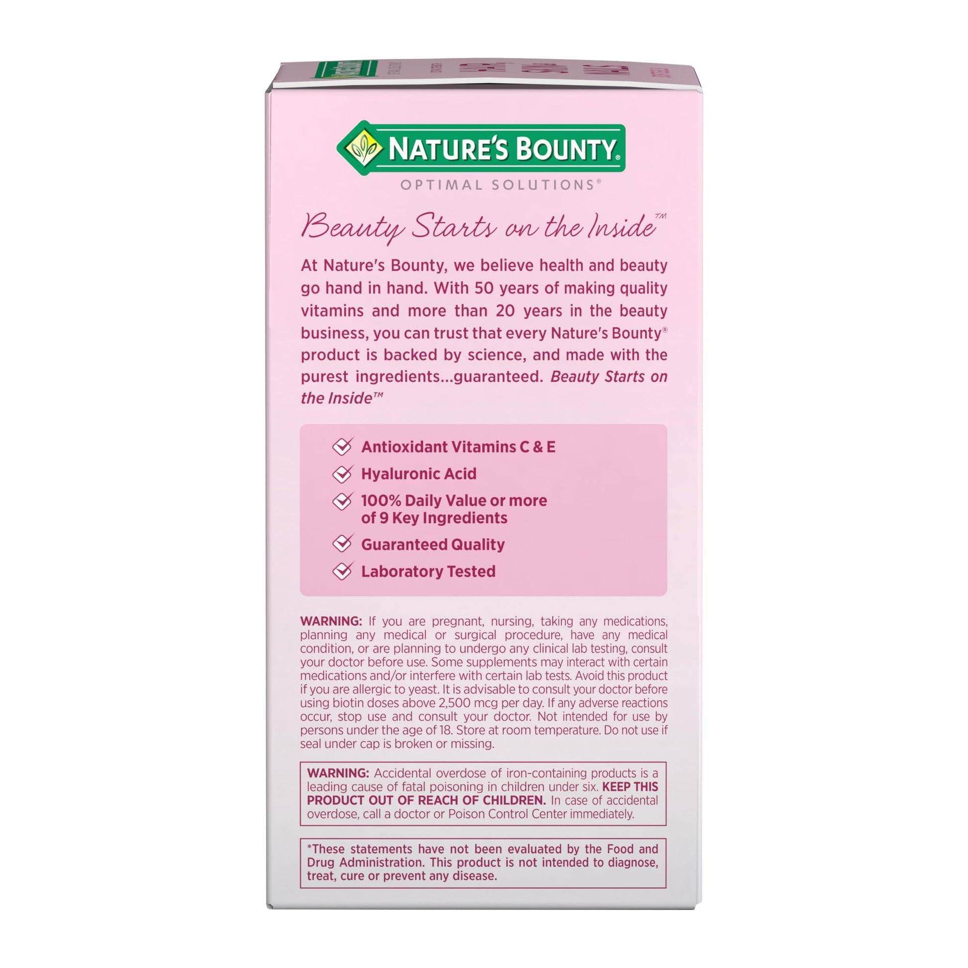 Nature's Bounty Advanced Hair, Skin & Nails, Argan-Infused Vitamin Supplement with Biotin and Hyaluronic Acid, 150 Rapid Release Softgels, 50 Total Servings - PrimeBioHealth - canada supplements